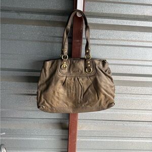 Coach Gold Leather Shoulder Bag